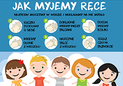 Darmowy plakat infografika mycia rąk dla dzieci